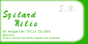 szilard milis business card