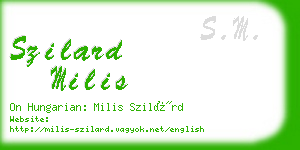szilard milis business card